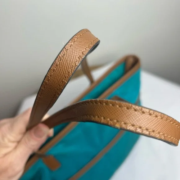 Michael Kors Teal and Brown Tote Bag - Picture 6 of 16